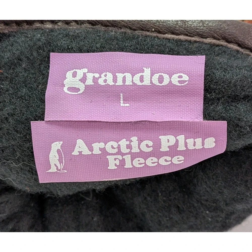 Grandoe Gloves Women L Brown Excellent Leather Arctic Plus Fleece Winter Warm